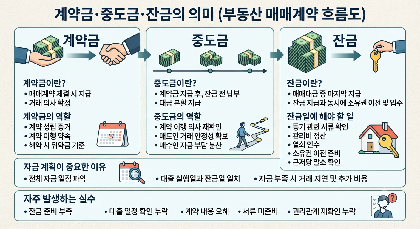 계약금&middot;중도금&middot;잔금의 의미