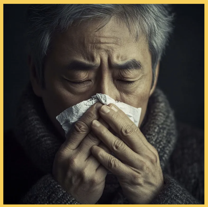 노년층 기침 경고 관련 사진