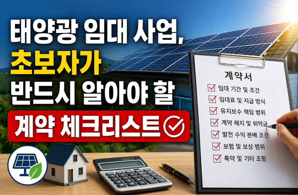 태양광 임대 사업 (계약 구조, 리스크 분석, 체크리스트)