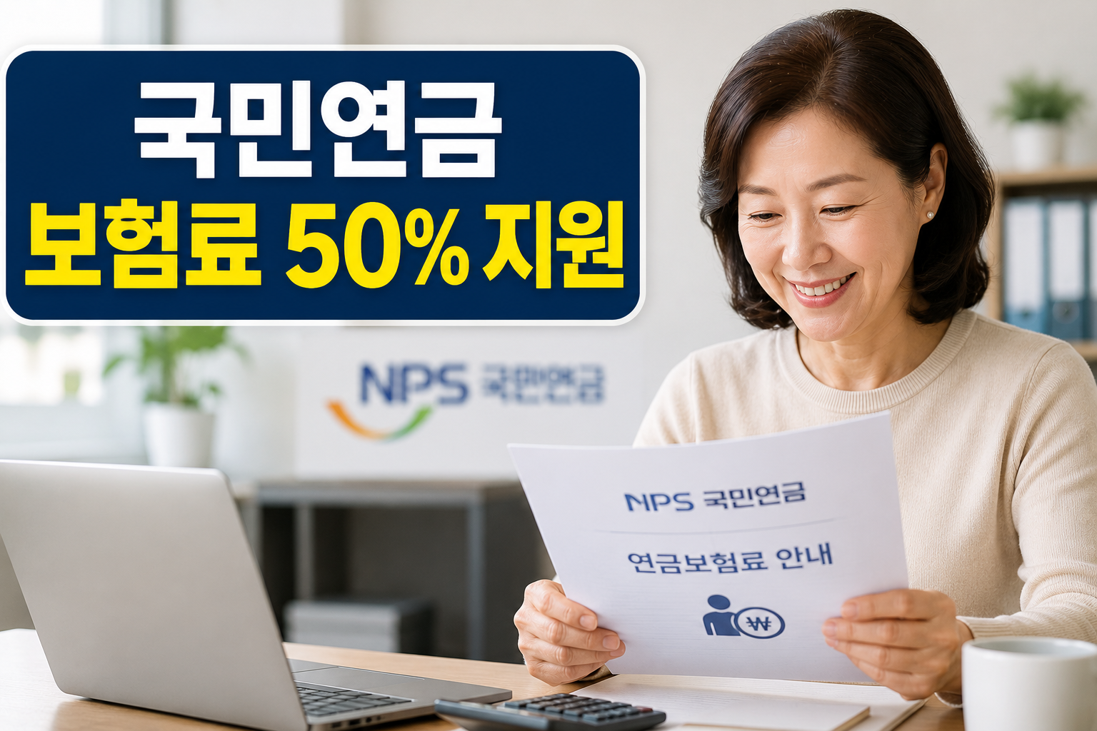 국민연금 보험료 50% 지원 안내