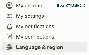 Language &amp; region 메뉴 항목 모습이다.