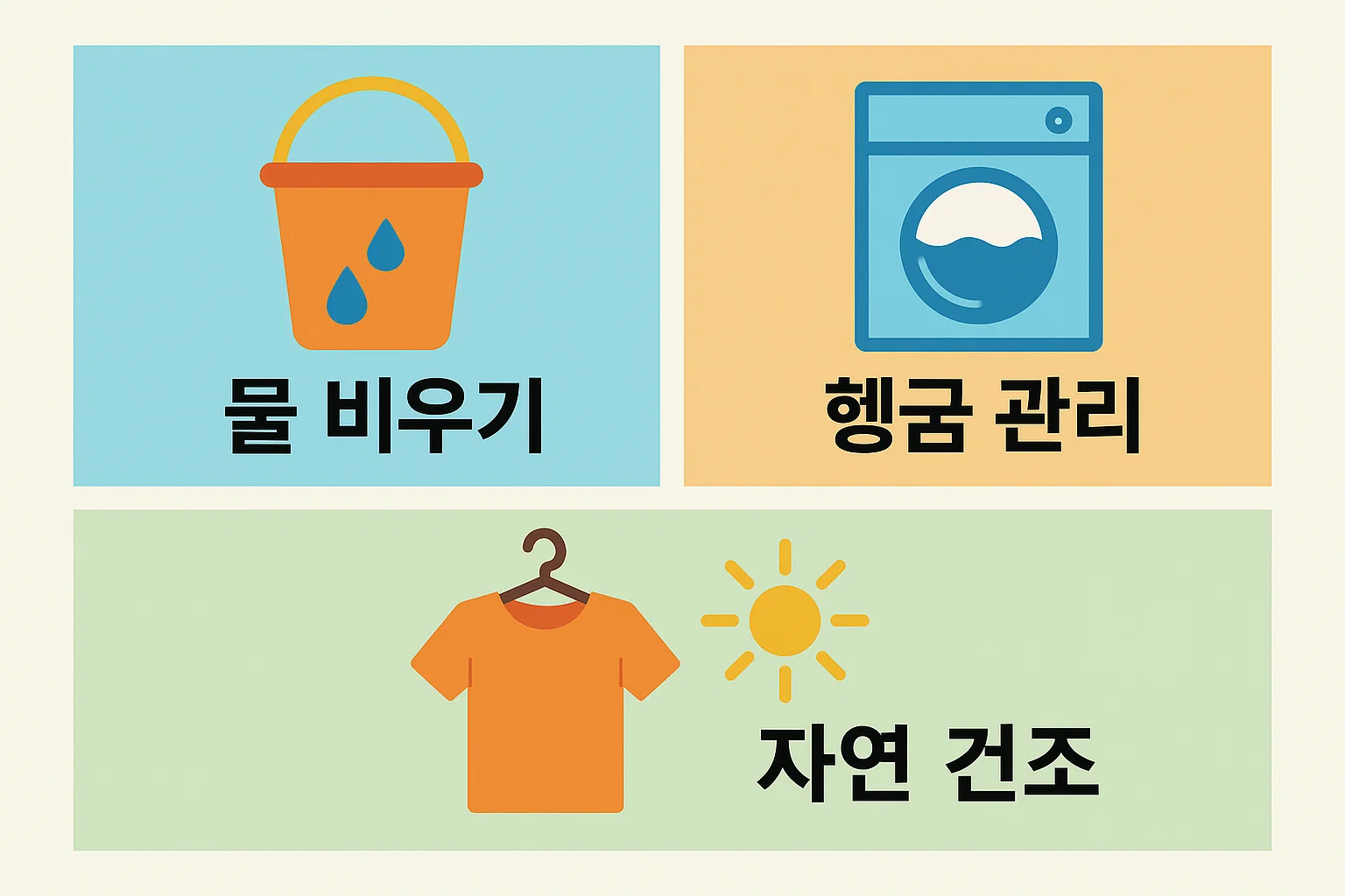 사용 후 물 비우기 헹굼 관리 자연 건조까지 가습기 청소방법 중 매일 관리해야 할 기본 루틴을 단계별로 설명한 이미지입니다