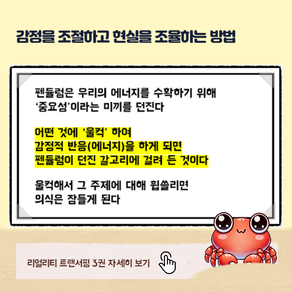 리얼리티 트랜서핑 3 감정 조절 '중요성'에 대한 설명 이미지
