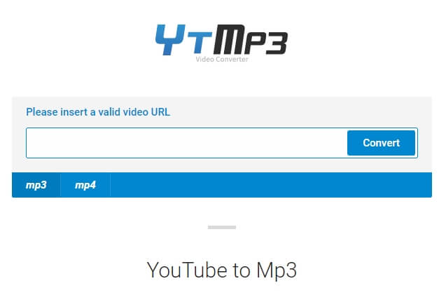 유튜브 음원추출 사이트 메인 화면