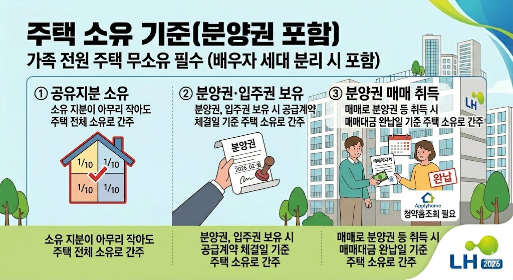 LH 10년 공공임대 자격 조건 주택소유 기준