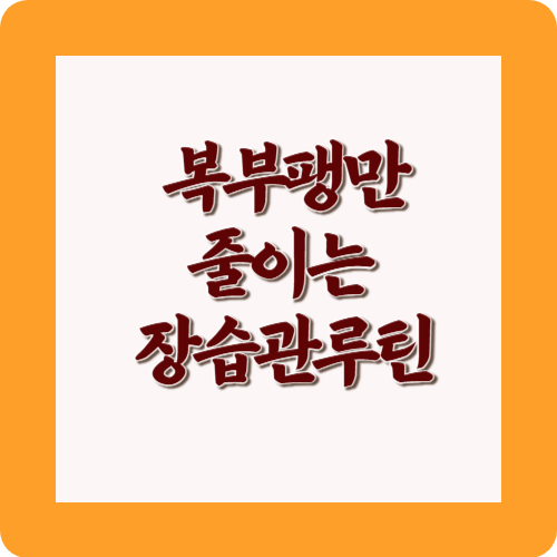 복부팽만줄이는 장습관루틴