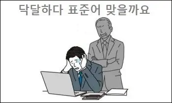 닥달하다 표준어 맞을까요