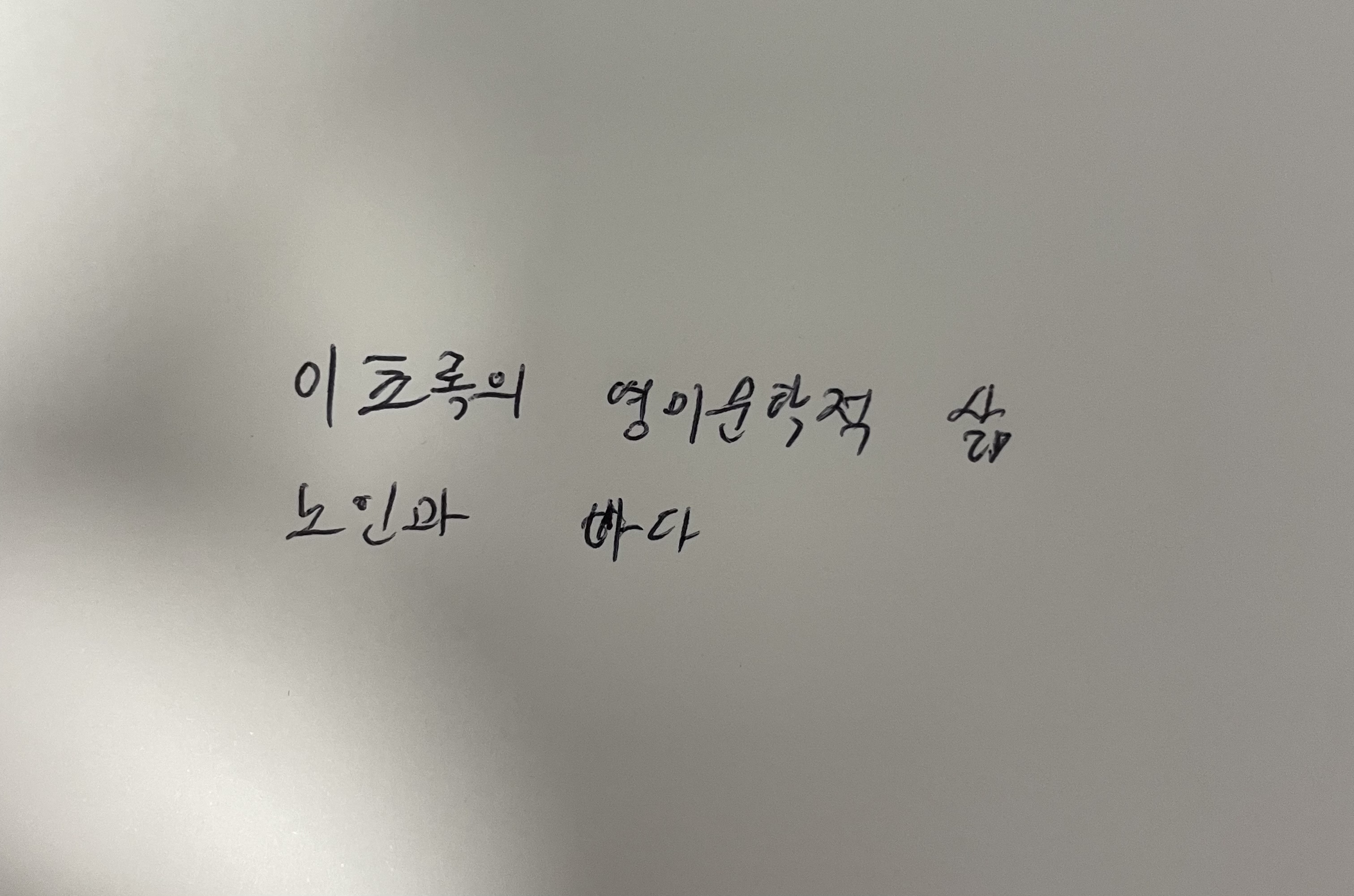 이초록의 영미문학적 삶-노인과 바다 어네스트 헤밍웨이손글씨