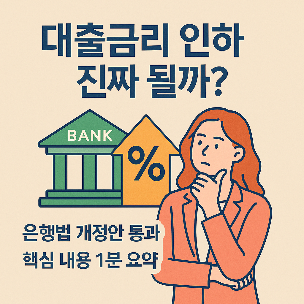 은행법 개정안 통과! 대출금리 인하 기대 보험료 반영 금지 핵심 요약