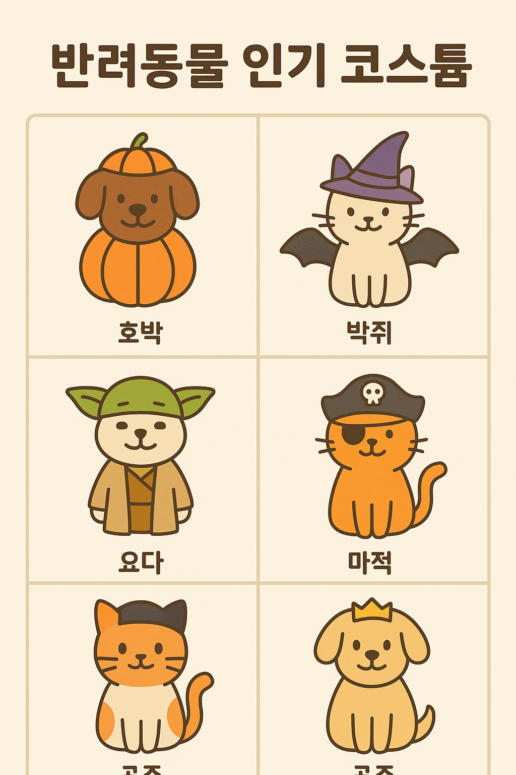 인기 있는 펫 할로윈 복장 TOP 6