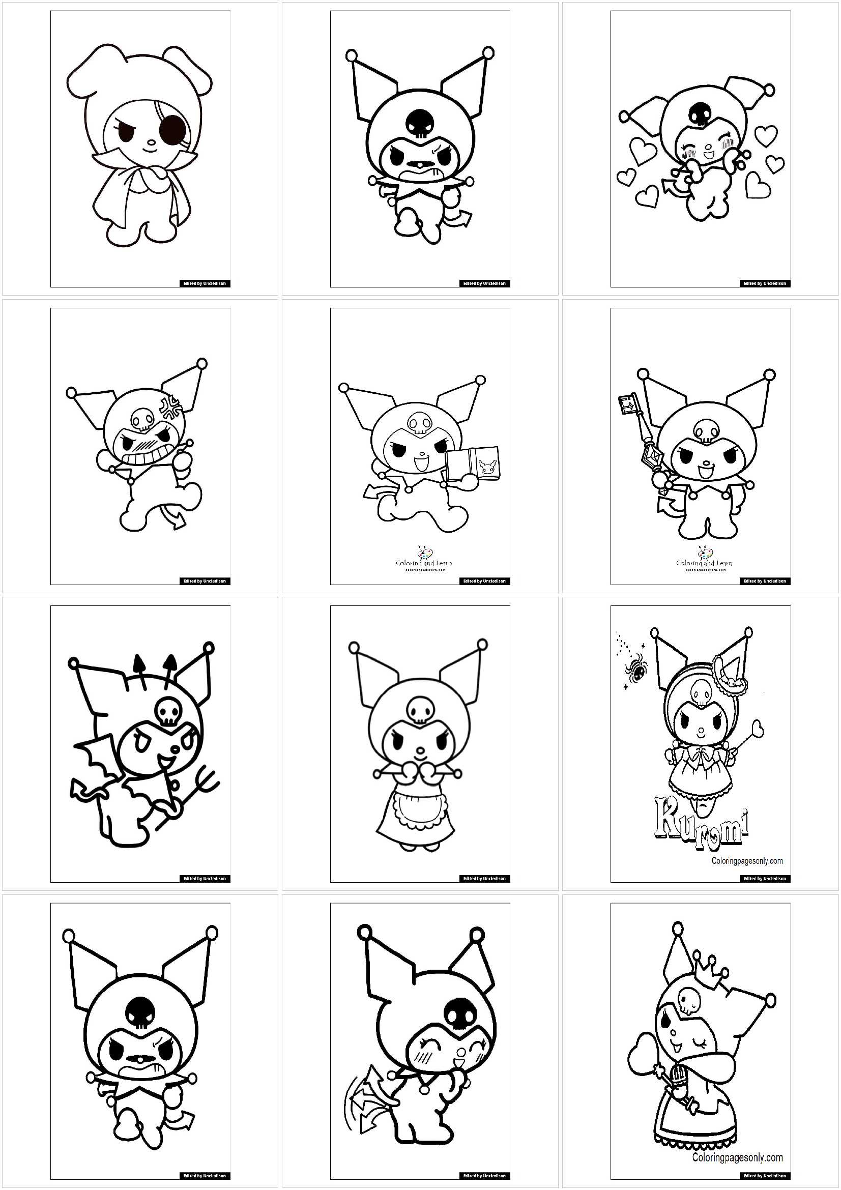 산리오 쿠로미 색칠공부 도안