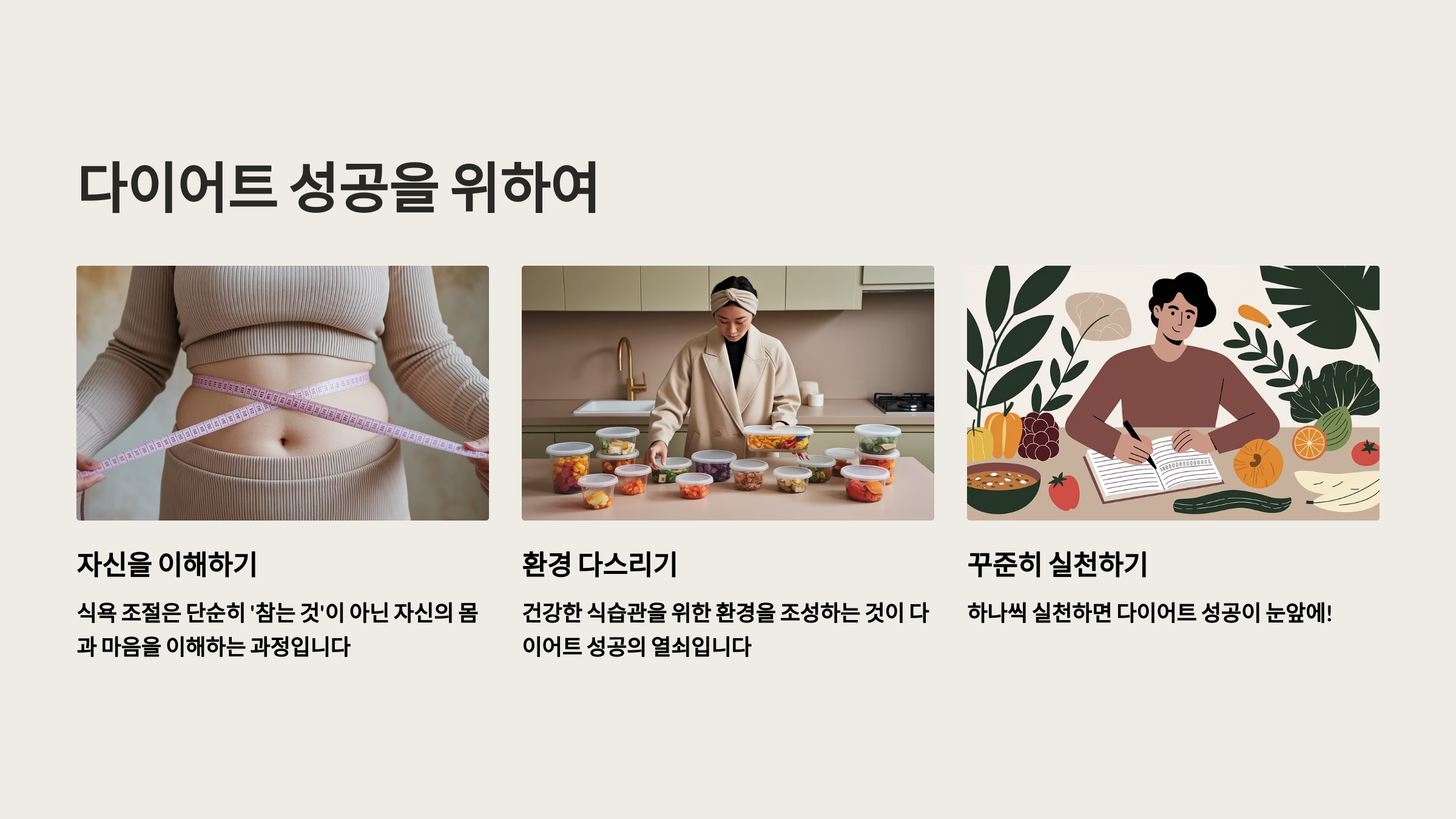 다이어트 성공을 위하여