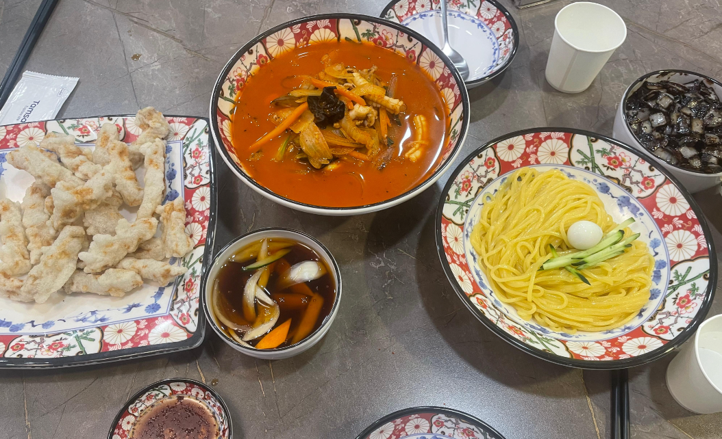 신중동 정원각 짜장 짬뽕 탕수육 세트