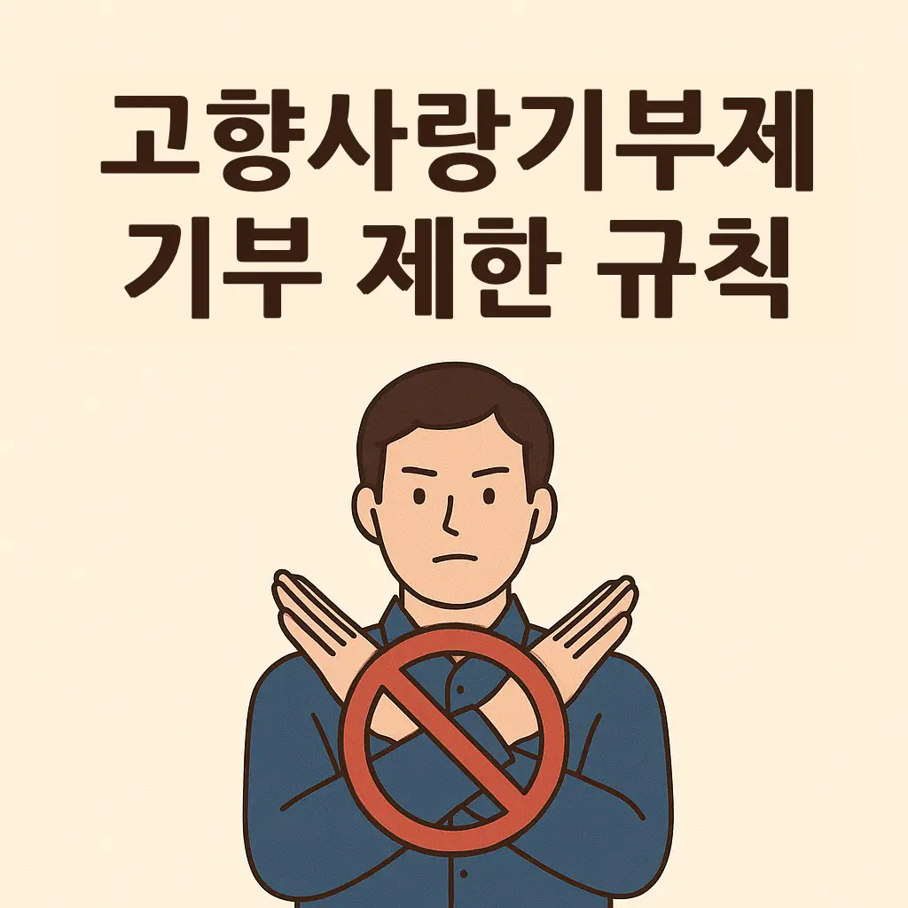 고향사랑기부제 기부 제한 규칙