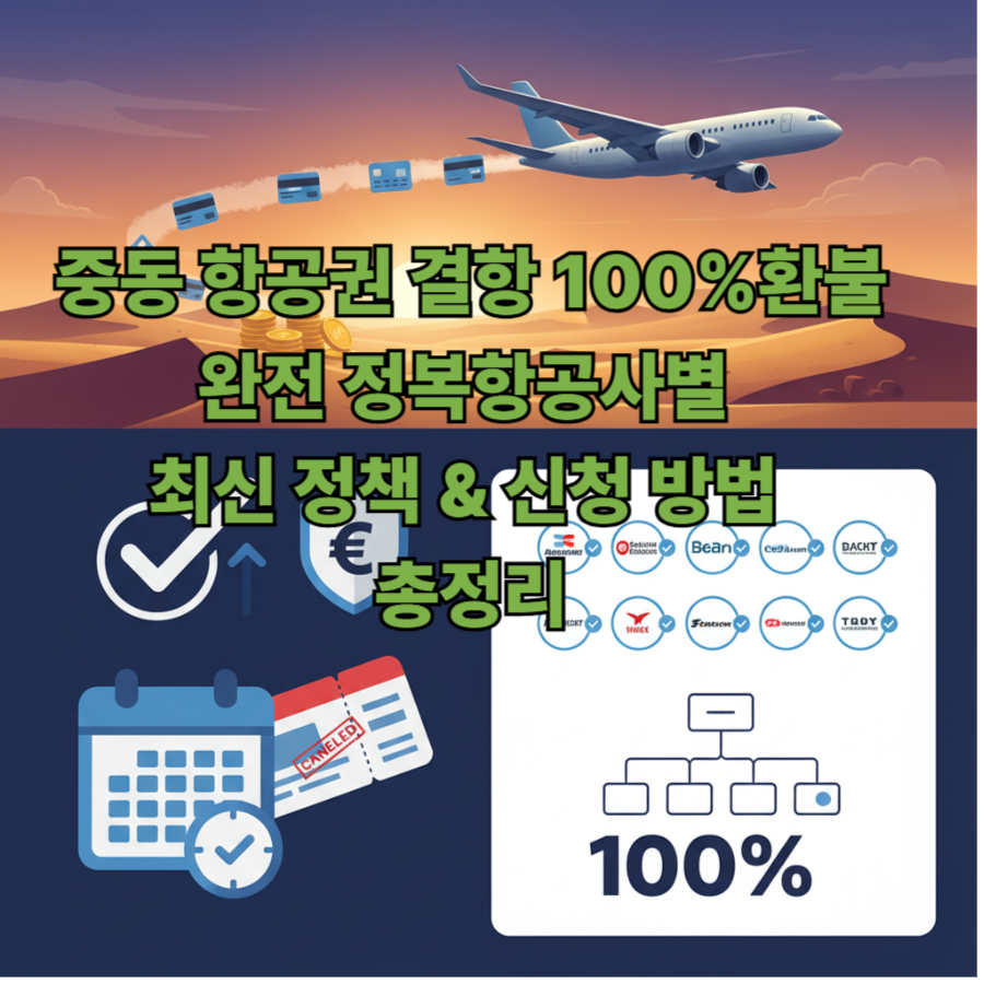 중동- 항공권- 결항 100% 환불- 완전- 정복항공사별- 최신- 정책 & 신청 -방법 -총정리