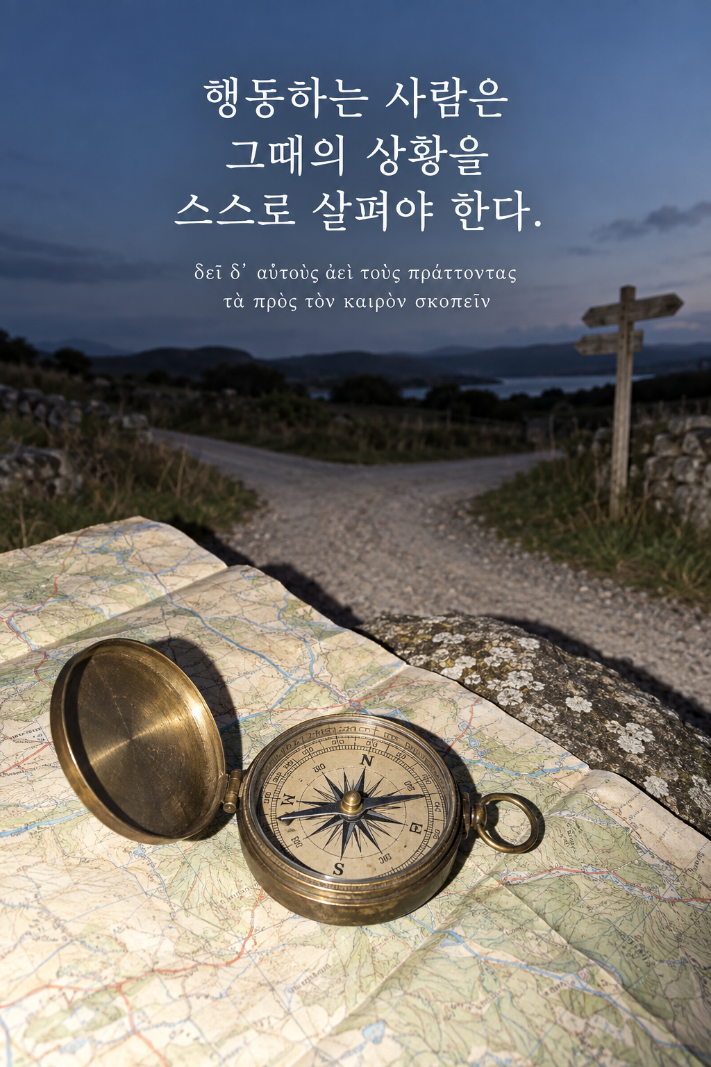 아리스토텔레스 명언 18 — 행동하는 사람은 그때의 상황을 스스로 살펴야 한다. — 온카메라 플래시 스냅