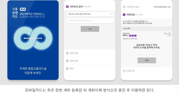 모바일카드 이용방법