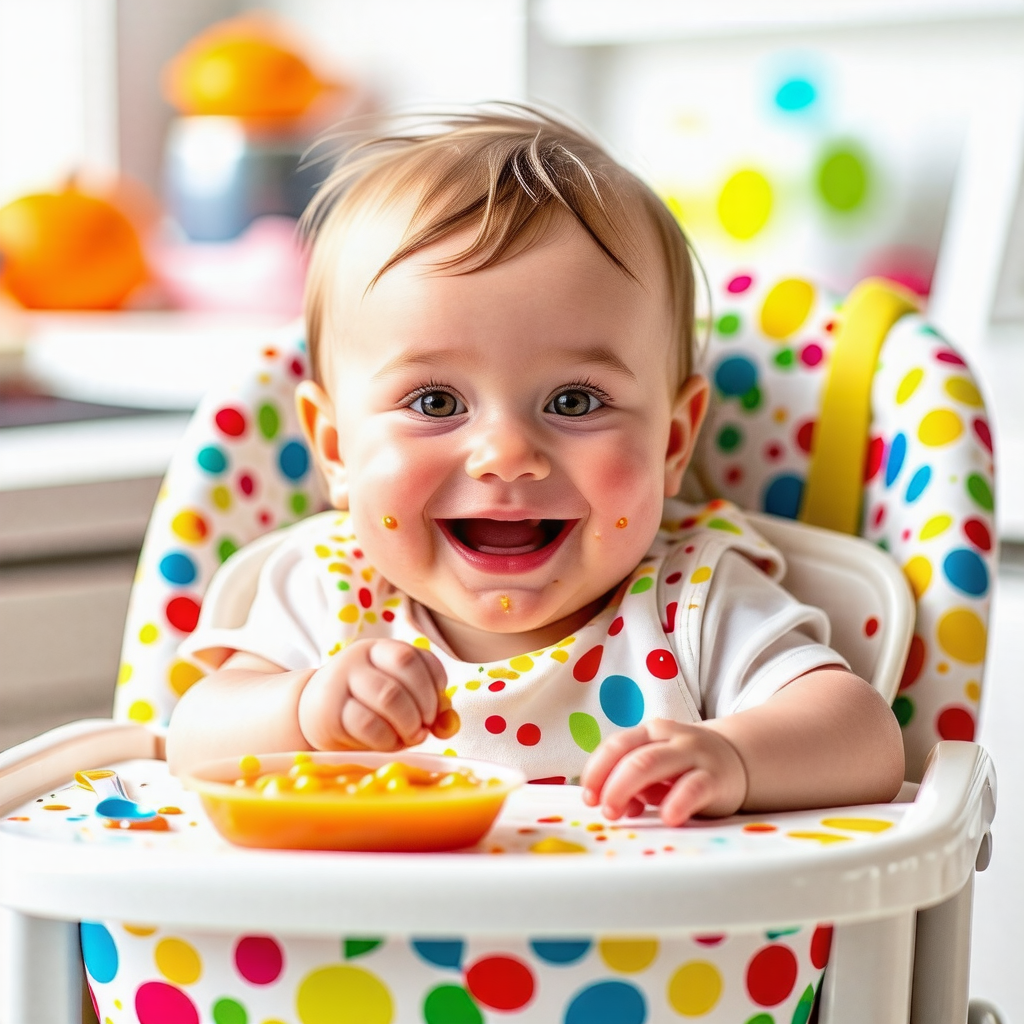 아기 이유식 먹는 사진