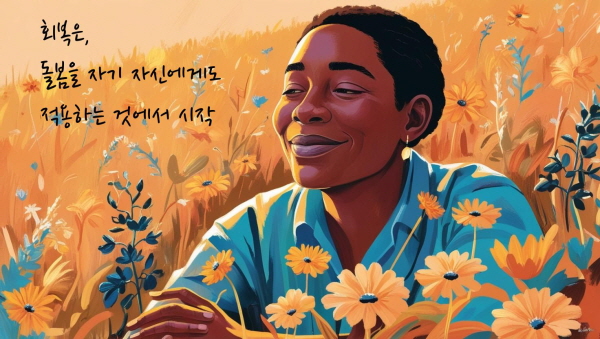 회복은 돌봄을 자기 자신에게도 적용하는 것에서 시작됩니다에 관한 그림