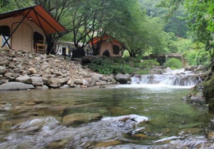 여름 계곡 캠핑장-가평 청평 계곡 글램핑