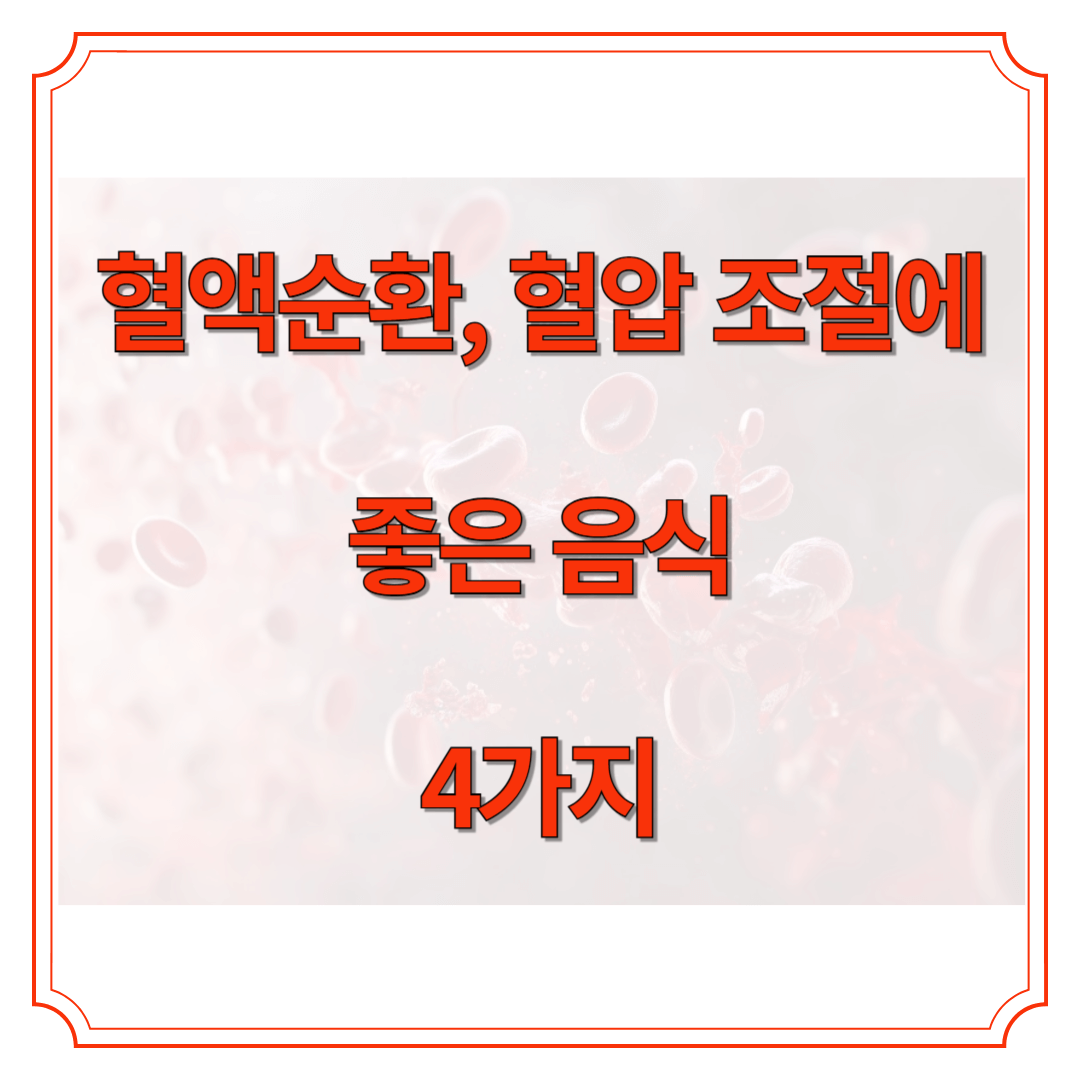 혈액순환, 혈압 조절에 좋은 음식 4가지