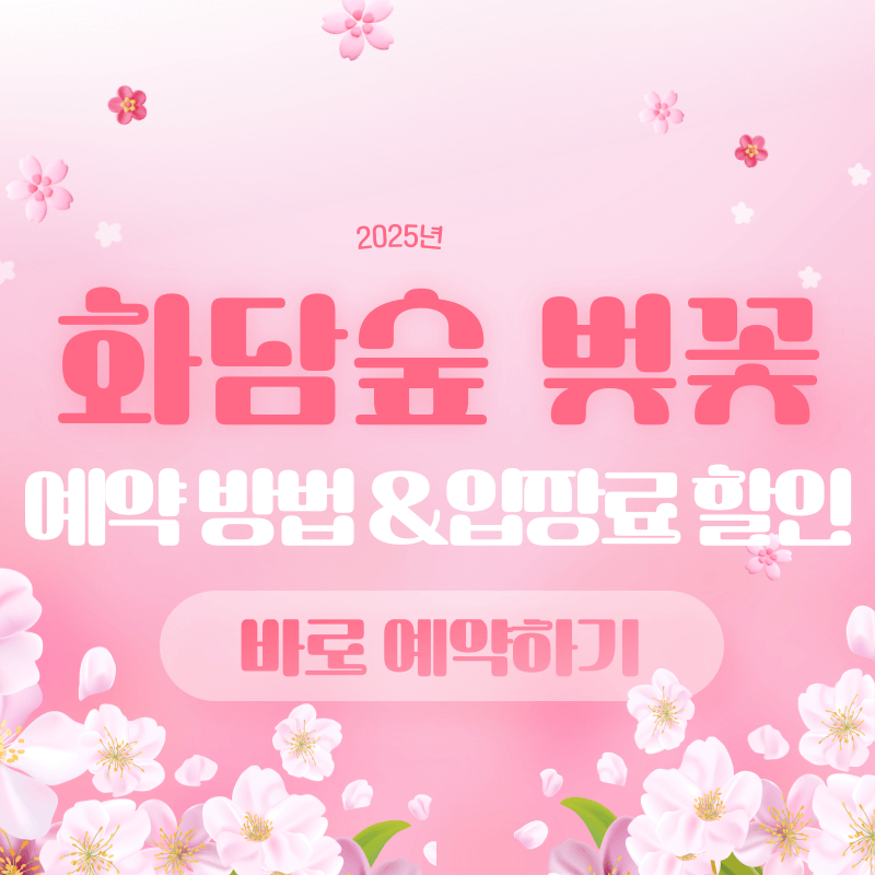 2025 화담숲 벚꽃 예약 방법 &amp; 입장료 할인