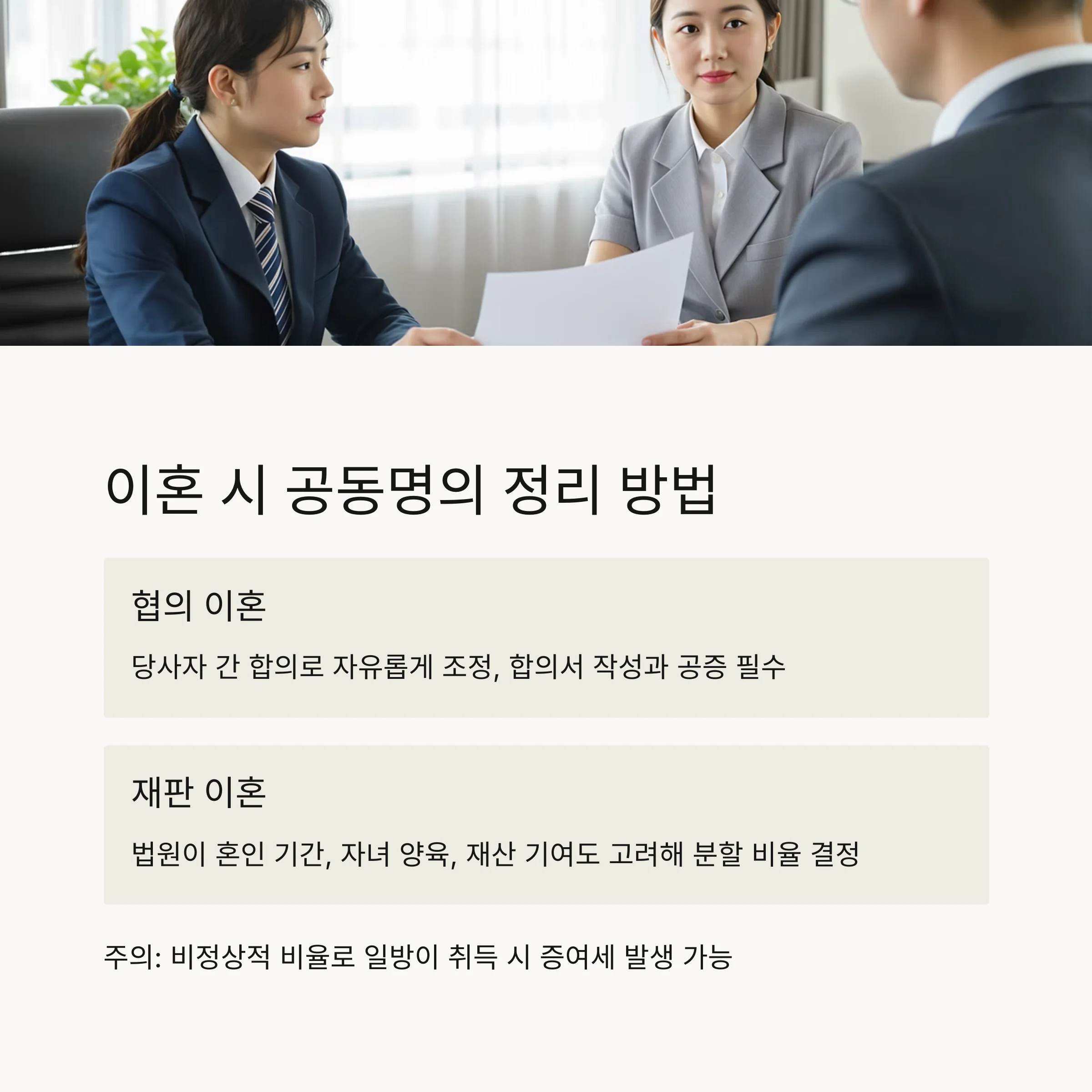공동명의 부동산, 절세 전략·이혼·증여·법적 쟁점