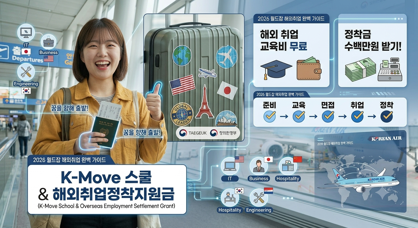 해외 취업 교육비 무료 + 정착금 수백만원 받기! 2026 월드잡 해외취업 완벽 가이드