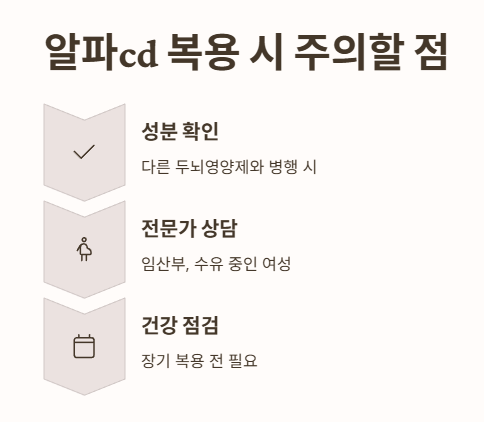 알파cd 복용 시 주의할 점