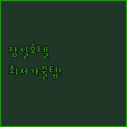 롯데월드 석촌호수 인근 잠실 호텔 위..