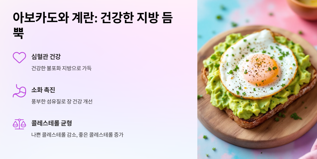 아보카도와 계란: 건강한 지방 듬뿍