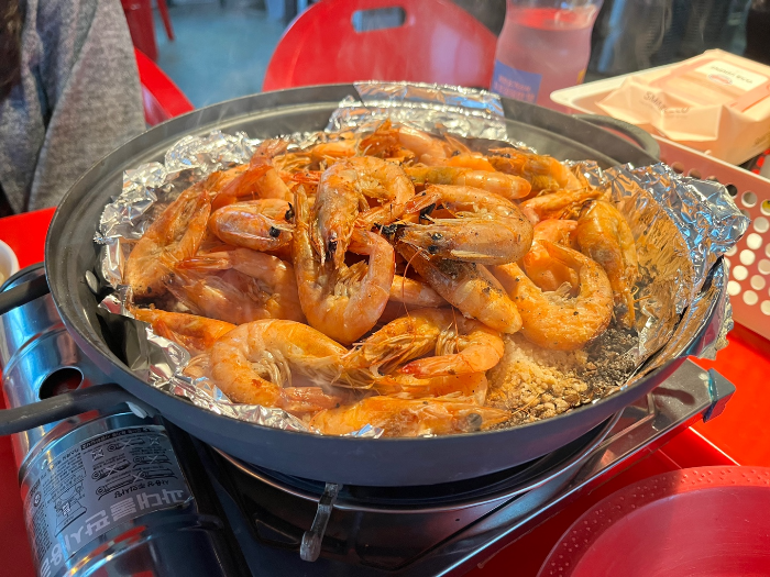 알맞게 익은 왕새우들