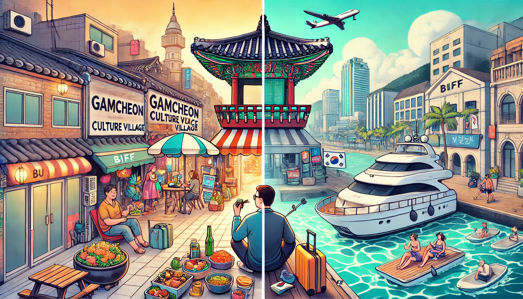 부산의 저가여행과 럭셔리여행 비교사진