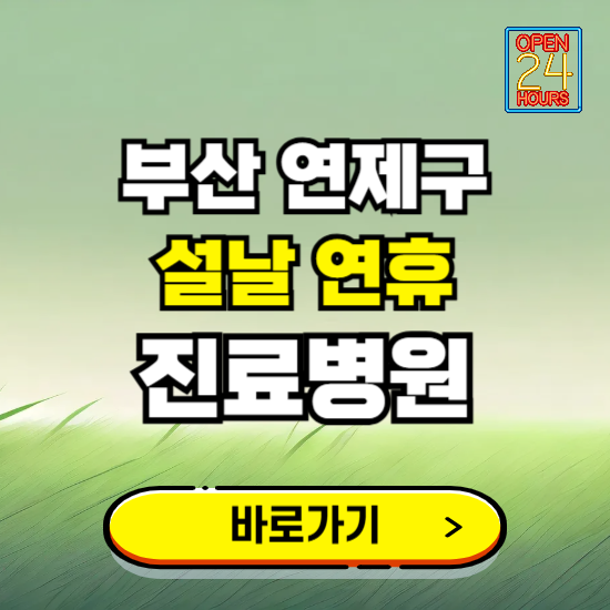 부산 연제구 설날 연휴 진료병원 찾기 ❘ 24시 응급 야간 심야 문여는 병원