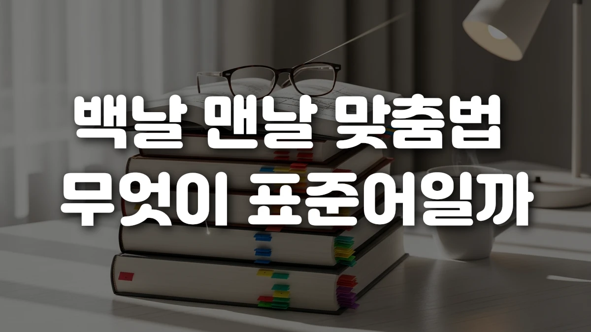 백날 맨날 맞춤법 무엇이 표준어일까
