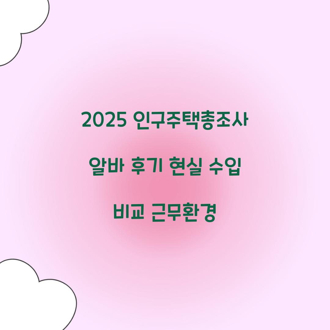 2025 인구주택총조사 알바 후기