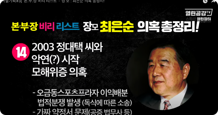 김건희 윤석열 최은순 장모 의혹 리스트 