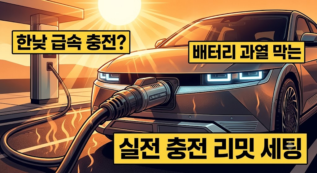 여름철 폭염 속 전기차 야외 주차, 배터리 과열과 화재 예방을 위한 마지노선 수칙, 썸네일.