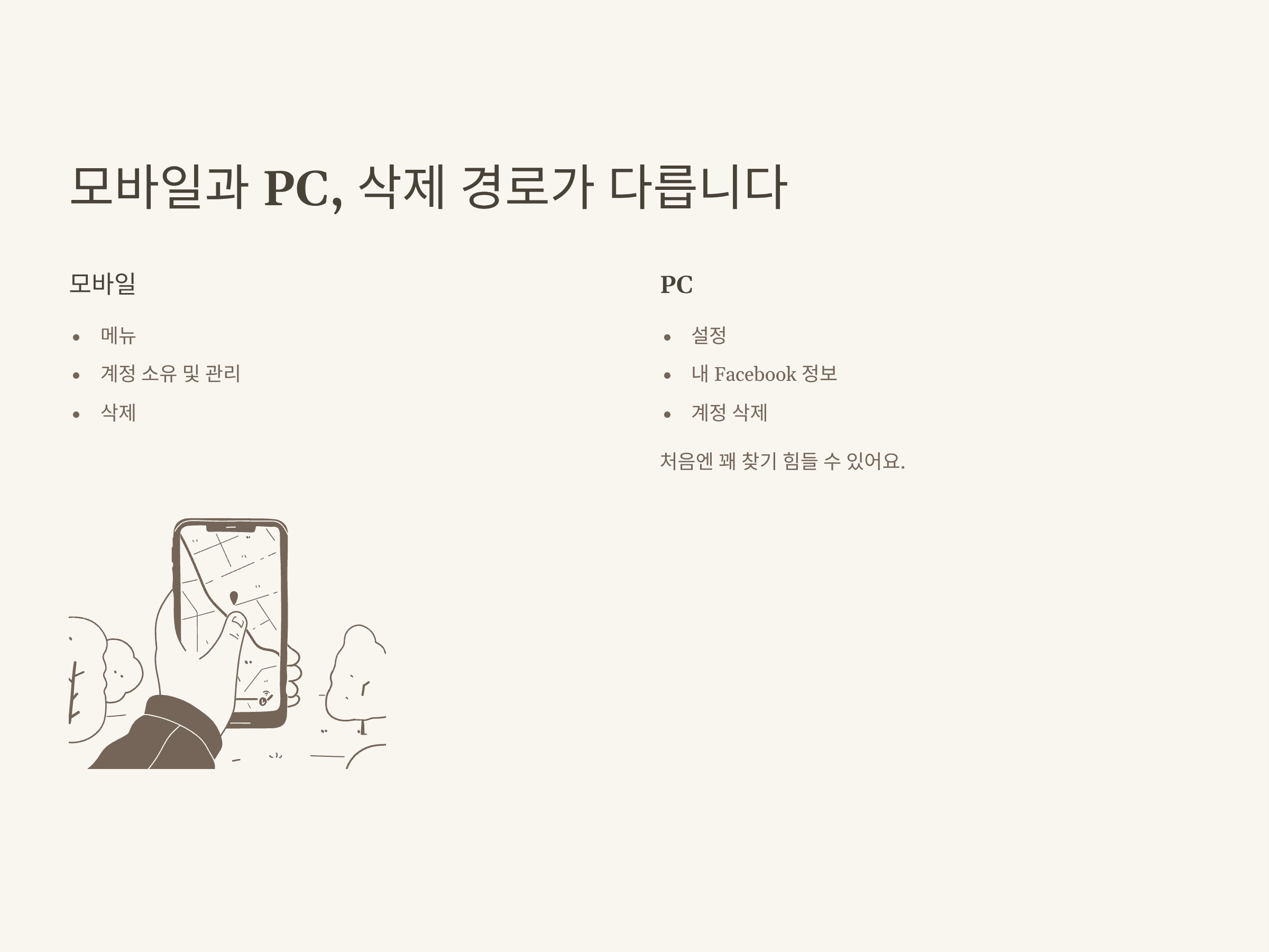 페이스북 계정삭제 완벽 가이드: 삭제 방법부터 인스타·페메 연동 정리까지