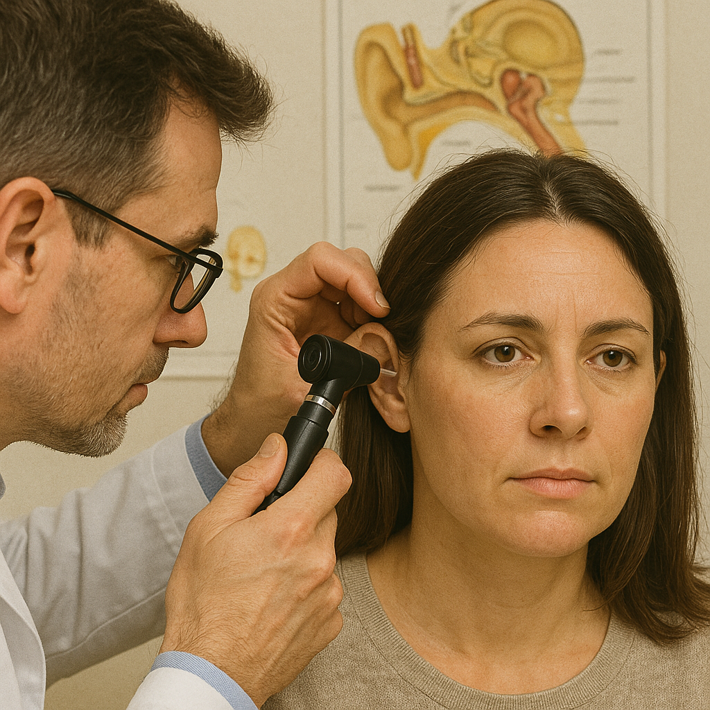 이비인후과에서 검진받는 모습