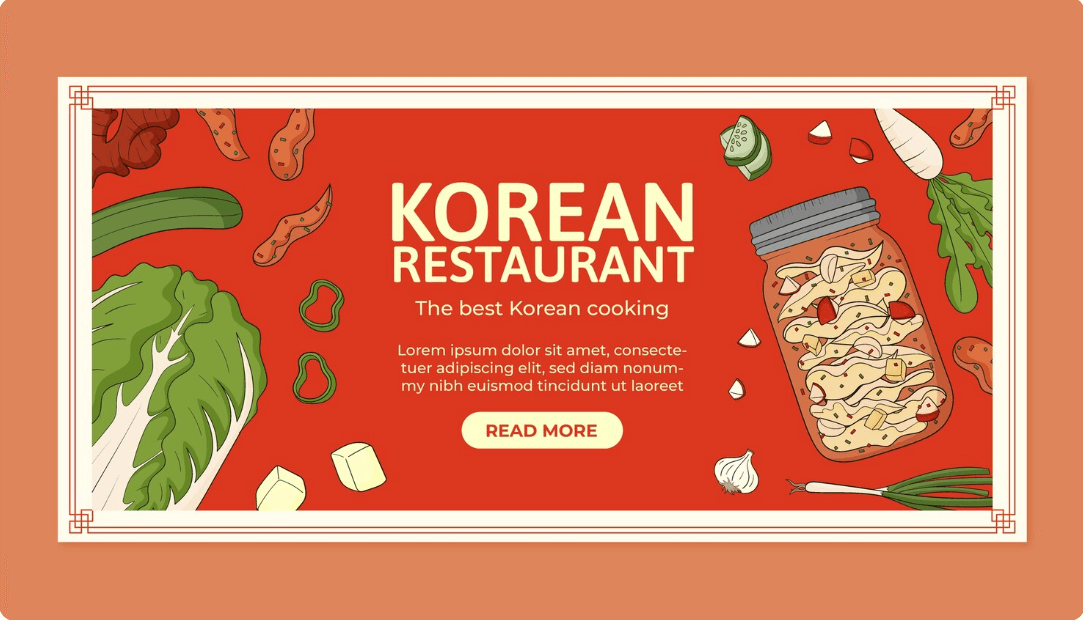 한국 음식인 김치를 홍보하는 모습