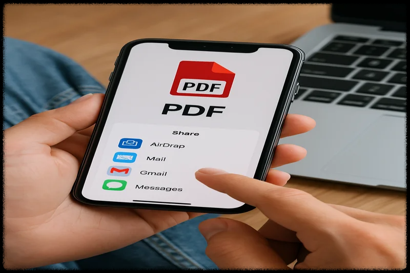 스마트폰으로 PDF 파일을 공유하는 모습