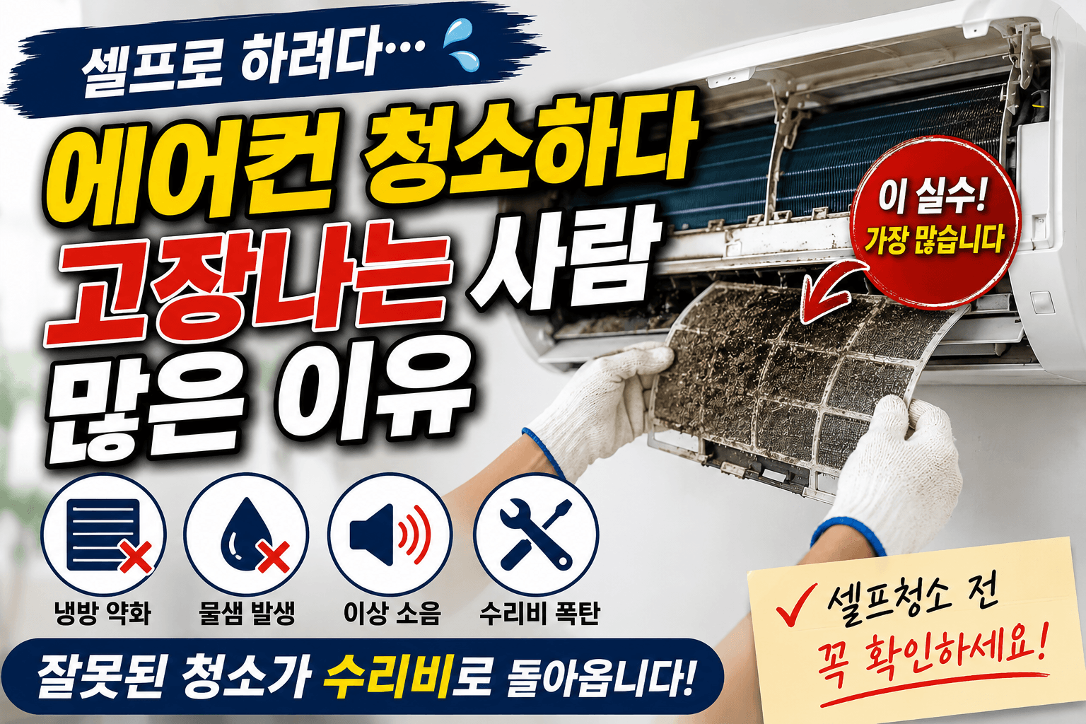 에어컨 청소하다 고장나는 사람 이유-썸네일