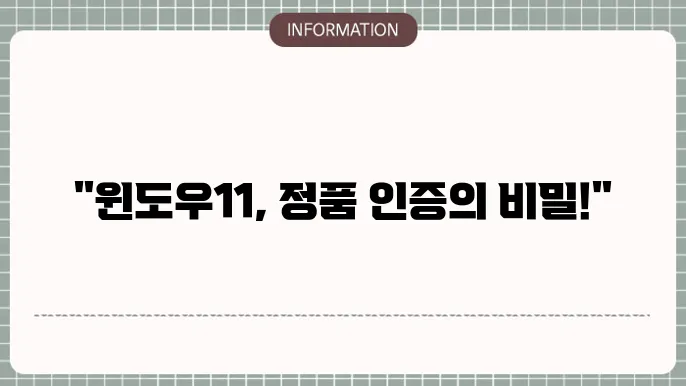 윈도우11 인증키