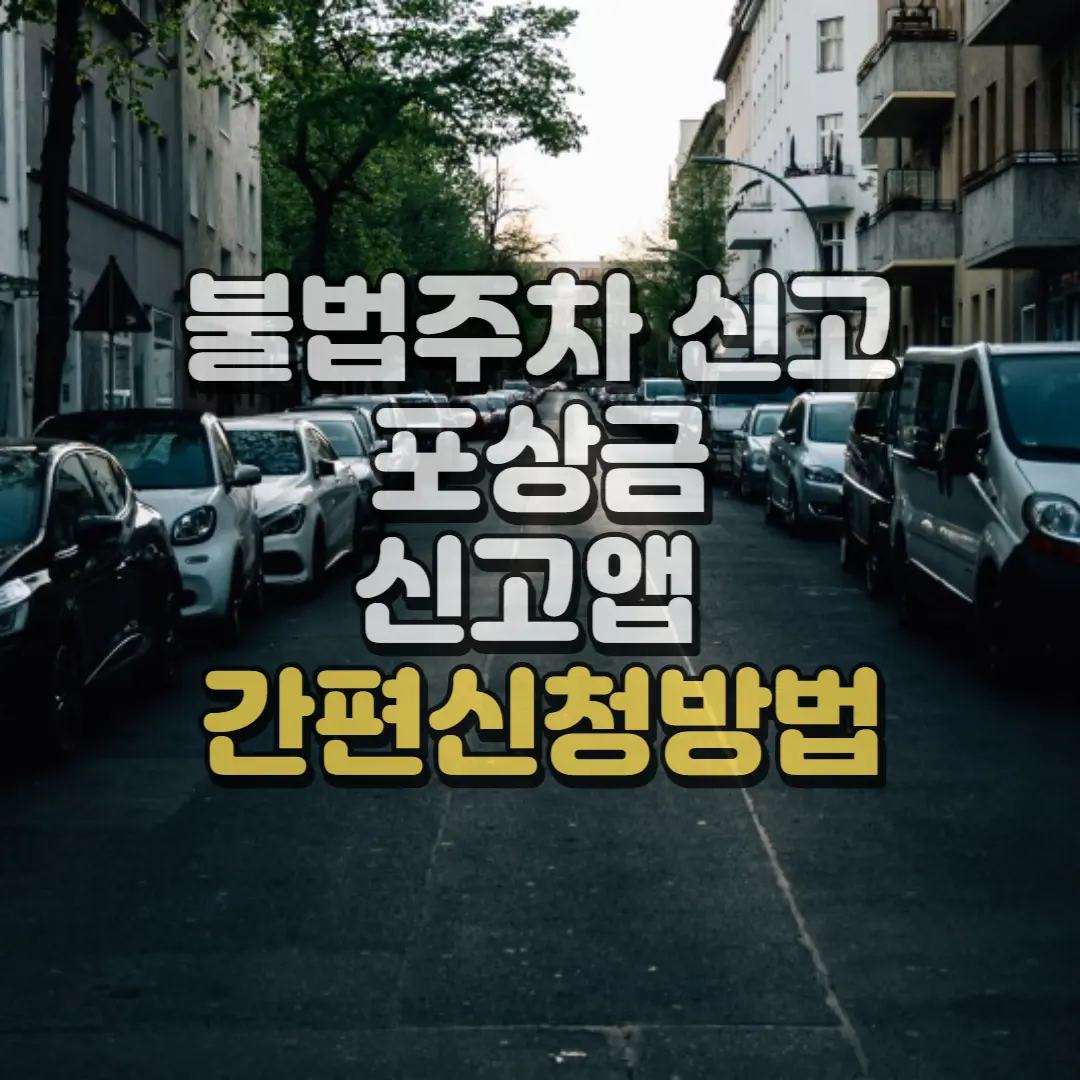불법주차 신고 포상금 신고앱 간편신청방법