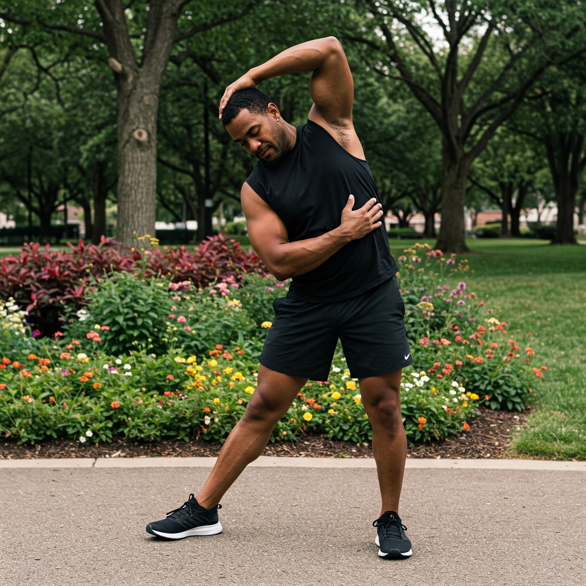 스트레칭중인 남성