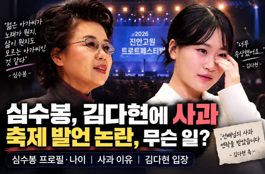 심수봉 김다현 사과 이유|프로필·나이·축제 발언 논란·김다현 입장