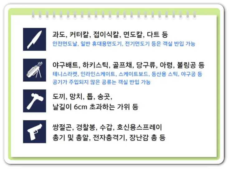 기내-반입-금지-물품-위탁-수하물