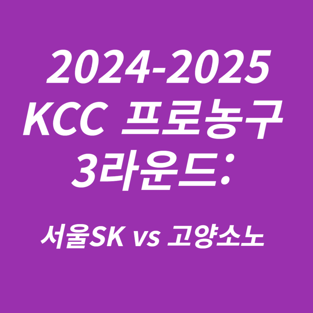 2024-2025 KCC 프로농구 3라운드 서울SK vs 고양소노