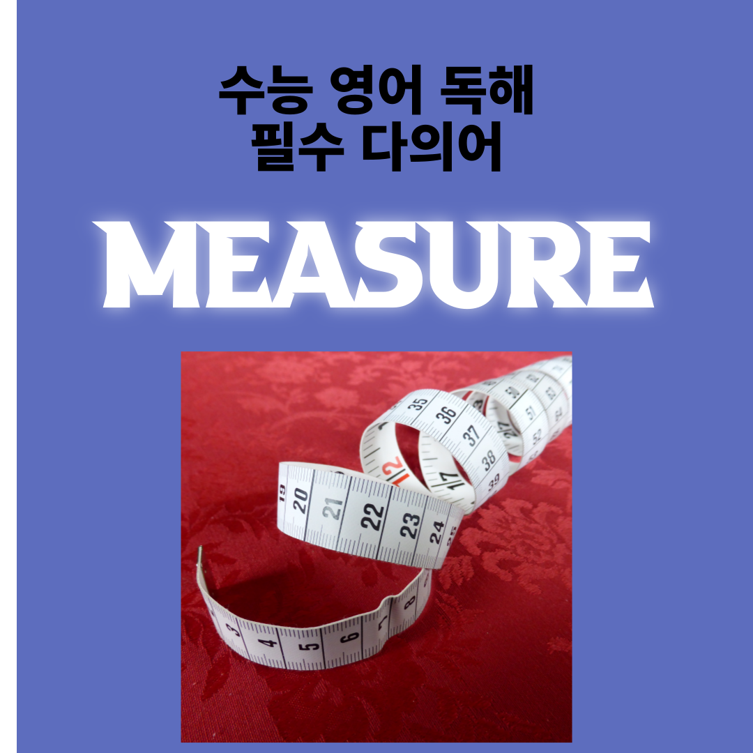수능 영어 독해 필수 다의어 measure의 뜻과 예문